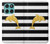 S2882 黒と白のストライプ ゴールドドルフィン Black and White Striped Gold Dolphin Motorola Edge 60 Fusion バックケース、フリップケース・カバー