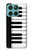 S3078 黒と白のピアノキーボード Black and White Piano Keyboard Motorola Edge 60 Fusion バックケース、フリップケース・カバー