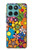 S3281 カラフルなヒッピーの花のパターン Colorful Hippie Flowers Pattern Motorola Edge 60 Fusion バックケース、フリップケース・カバー