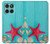 S3428 アクア 海星 貝 Aqua Wood Starfish Shell Motorola Edge 60 Fusion バックケース、フリップケース・カバー