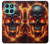 S3986 火の頭蓋骨 Fire Skull Motorola Edge 60 Fusion バックケース、フリップケース・カバー