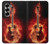 S0415 火ギター Fire Guitar Burn Samsung Galaxy Z Fold 7 バックケース、フリップケース・カバー