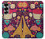 S2353 パリ漫画ヴィンテージのパターン Paris Cartoon Vintage Pattern Samsung Galaxy Z Fold 7 バックケース、フリップケース・カバー
