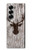 S2505 トナカイ古い木材グラフィックプリント Reindeer Head Old Wood Texture Graphic Printed Samsung Galaxy Z Fold 7 バックケース、フリップケース・カバー