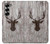 S2505 トナカイ古い木材グラフィックプリント Reindeer Head Old Wood Texture Graphic Printed Samsung Galaxy Z Fold 7 バックケース、フリップケース・カバー