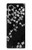 S2544 黒花柄の着物 Japanese Kimono Style Black Flower Pattern Samsung Galaxy Z Fold 7 バックケース、フリップケース・カバー