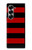 S2638 黒と赤のストライプ Black and Red Striped Samsung Galaxy Z Fold 7 バックケース、フリップケース・カバー