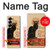 S2739 チャットノワール 黒猫 ヴィンテージ Chat Noir Black Cat Vintage Samsung Galaxy Z Fold 7 バックケース、フリップケース・カバー