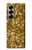 S3388 ゴールドラメグラフィックプリント Gold Glitter Graphic Print Samsung Galaxy Z Fold 7 バックケース、フリップケース・カバー
