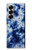 S3439 インディゴタイダイ Fabric Indigo Tie Dye Samsung Galaxy Z Fold 7 バックケース、フリップケース・カバー