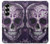 S3582 紫の頭蓋骨 Purple Sugar Skull Samsung Galaxy Z Fold 7 バックケース、フリップケース・カバー