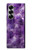 S3713 パープルクォーツアメジストグラフィックプリント Purple Quartz Amethyst Graphic Printed Samsung Galaxy Z Fold 7 バックケース、フリップケース・カバー