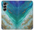 S3920 抽象的なオーシャンブルー色混合エメラルド Abstract Ocean Blue Color Mixed Emerald Samsung Galaxy Z Fold 7 バックケース、フリップケース・カバー