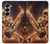 S3984 ギターを弾く火の骸骨 Fire Skeleton Playing Guitar Samsung Galaxy Z Fold 7 バックケース、フリップケース・カバー