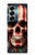 S4015 スカル アメリカ国旗 Skull American Flag Samsung Galaxy Z Fold 7 バックケース、フリップケース・カバー