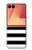 S1596 黒と白のストライプ Black and White Striped Samsung Galaxy Z Flip 7 バックケース、フリップケース・カバー