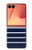 S2767 ネイビーホワイトストライプ Navy White Striped Samsung Galaxy Z Flip 7 バックケース、フリップケース・カバー