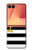 S2882 黒と白のストライプ ゴールドドルフィン Black and White Striped Gold Dolphin Samsung Galaxy Z Flip 7 バックケース、フリップケース・カバー