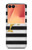 S2882 黒と白のストライプ ゴールドドルフィン Black and White Striped Gold Dolphin Samsung Galaxy Z Flip 7 バックケース、フリップケース・カバー