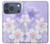 S2361 紫の花 Purple White Flowers iPhone 17 Pro バックケース、フリップケース・カバー
