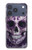 S3582 紫の頭蓋骨 Purple Sugar Skull iPhone 17 Pro, 18 Pro バックケース、フリップケース・カバー