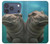 S3871 かわいい赤ちゃんカバ カバ Cute Baby Hippo Hippopotamus iPhone 17 Pro バックケース、フリップケース・カバー