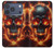 S3986 火の頭蓋骨 Fire Skull iPhone 17 Pro バックケース、フリップケース・カバー