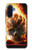S0863 地獄火スカル Hell Fire Skull Samsung Galaxy A17 バックケース、フリップケース・カバー