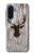 S2505 トナカイ古い木材グラフィックプリント Reindeer Head Old Wood Texture Graphic Printed Samsung Galaxy A17 バックケース、フリップケース・カバー