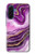 S3896 紫色の大理石の金の筋 Purple Marble Gold Streaks Samsung Galaxy A17 バックケース、フリップケース・カバー