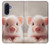 S3979 かわいい赤ちゃんブタ Cute Baby Pig Samsung Galaxy A17 バックケース、フリップケース・カバー