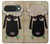 S2826 眠えない黒い羊 Cute Cartoon Unsleep Black Sheep Google Pixel 10, 10 Pro バックケース、フリップケース・カバー