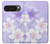 S2361 紫の花 Purple White Flowers Google Pixel 10 Pro XL バックケース、フリップケース・カバー