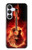 S0415 火ギター Fire Guitar Burn Samsung Galaxy S25 FE バックケース、フリップケース・カバー