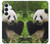 S1073 パンダは食べるのが楽しみ Panda Enjoy Eating Samsung Galaxy S25 FE, S26 FE バックケース、フリップケース・カバー