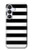 S1596 黒と白のストライプ Black and White Striped Samsung Galaxy S25 FE バックケース、フリップケース・カバー