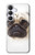 S1852 パグ犬 Pug Dog Samsung Galaxy S25 FE バックケース、フリップケース・カバー