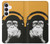 S2324 ヘッドフォンポップミュージックと面白い猿 Funny Monkey with Headphone Pop Music Samsung Galaxy S25 FE バックケース、フリップケース・カバー