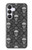 S2371 スカルヴィンテージモノクロのパターン Skull Vintage Monochrome Pattern Samsung Galaxy S25 FE バックケース、フリップケース・カバー