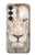 S2399 ホワイトライオンの顔 White Lion Face Samsung Galaxy S25 FE バックケース、フリップケース・カバー