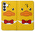 S2760 イエロー アヒル タキシード 漫画 Yellow Duck Tuxedo Cartoon Samsung Galaxy S25 FE バックケース、フリップケース・カバー