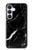S2895 ブラックマーブルグラフィックプリント Black Marble Graphic Printed Samsung Galaxy S25 FE バックケース、フリップケース・カバー