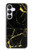 S2896 ゴールドマーブルグラフィックプリント Gold Marble Graphic Printed Samsung Galaxy S25 FE バックケース、フリップケース・カバー