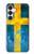 S2990 スウェーデンサッカー Sweden Football Soccer Flag Samsung Galaxy S25 FE バックケース、フリップケース・カバー