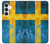 S2990 スウェーデンサッカー Sweden Football Soccer Flag Samsung Galaxy S25 FE バックケース、フリップケース・カバー