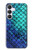 S3047 緑人魚のスケール Green Mermaid Fish Scale Samsung Galaxy S25 FE バックケース、フリップケース・カバー
