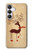 S3081 トナカイ Wooden Raindeer Graphic Printed Samsung Galaxy S25 FE バックケース、フリップケース・カバー