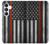 S3472 消防士細い赤線旗 Firefighter Thin Red Line Flag Samsung Galaxy S25 FE バックケース、フリップケース・カバー