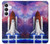 S3913 カラフルな星雲スペースシャトル Colorful Nebula Space Shuttle Samsung Galaxy S25 FE バックケース、フリップケース・カバー