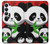 S3929 竹を食べるかわいいパンダ Cute Panda Eating Bamboo Samsung Galaxy S25 FE バックケース、フリップケース・カバー
